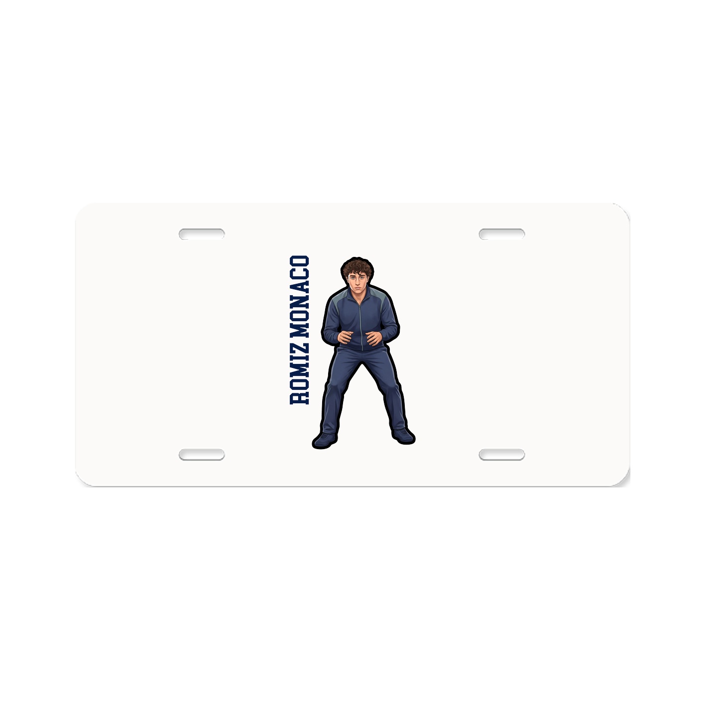 License Plate — Name Vertical in Classic