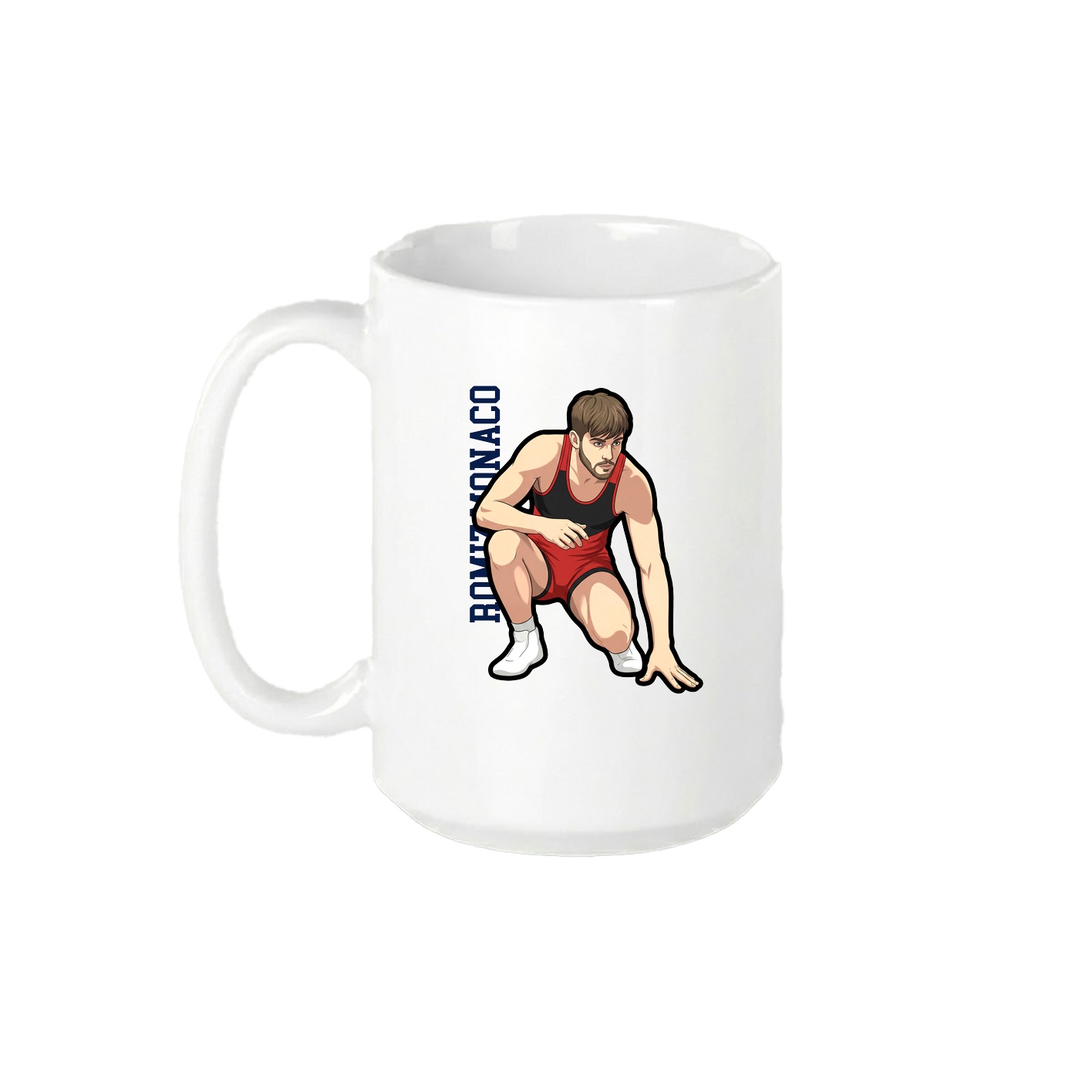 15oz Coffee Mug — Name Vertical in White
