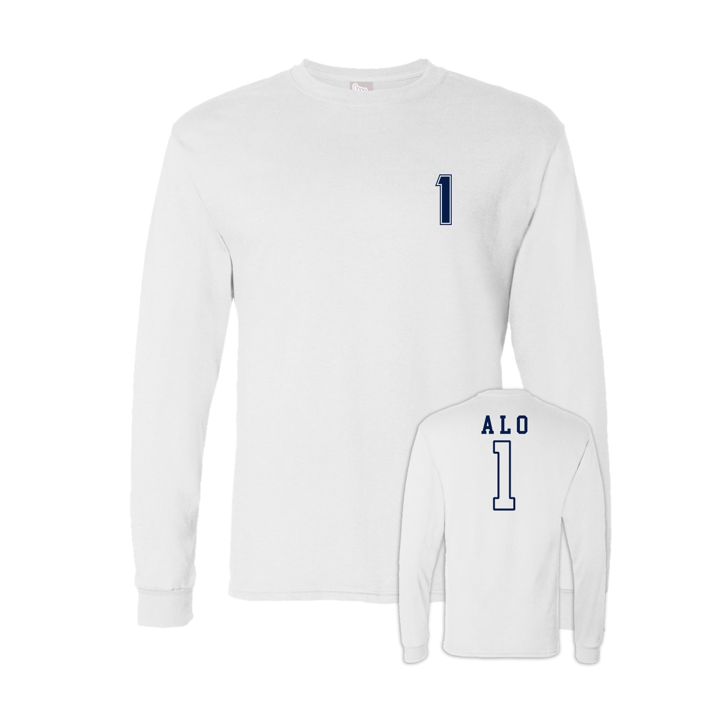 Long Sleeve Tee — Chest Back in White
