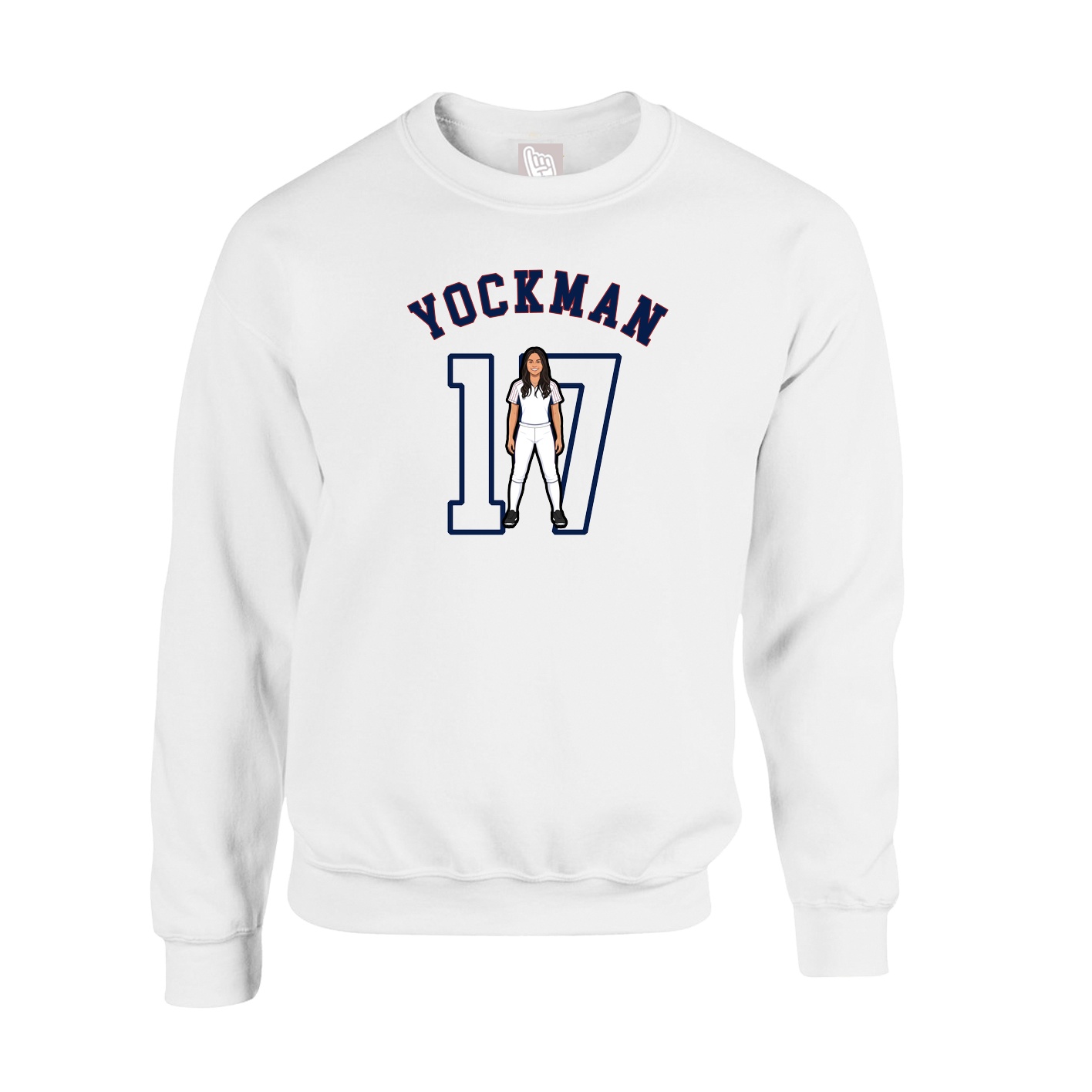 Fleece Crew — Shirsey Arch in White