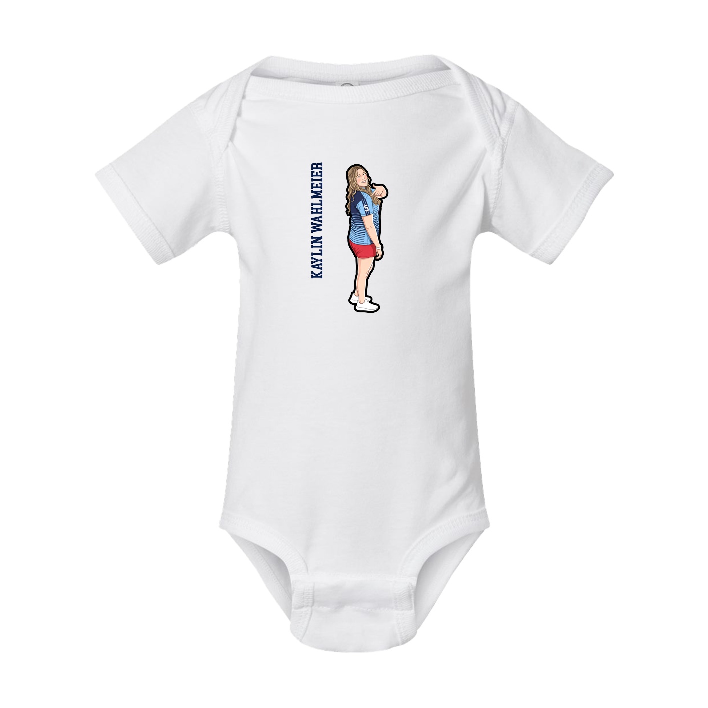 Baby Onesie — Name Vertical in White