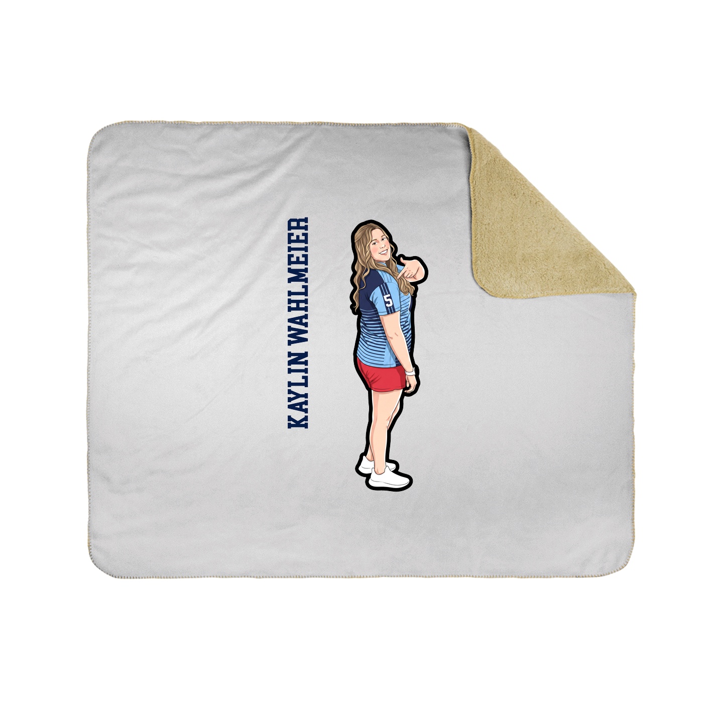 Throw Blanket — Name Vertical in White