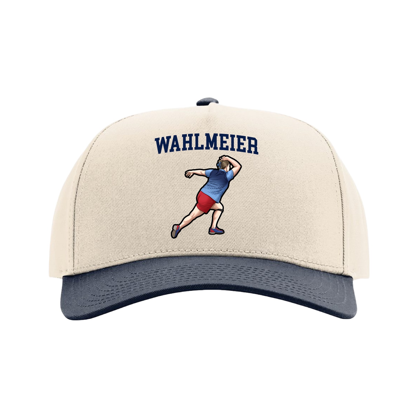 Full Fabric Five-Panel Champ Cap — Shirsey in Cream/Navy