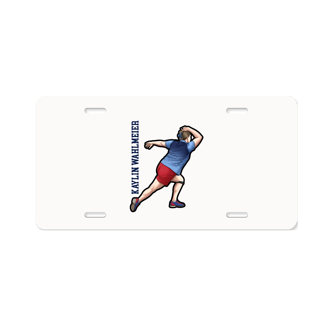 License Plate — Name Vertical in Classic