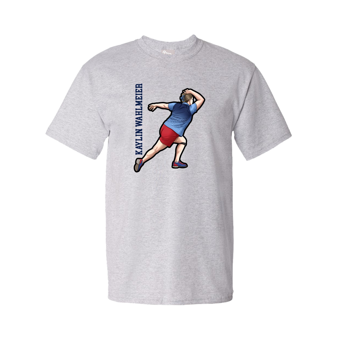 Youth Tee — Name Vertical in Grey