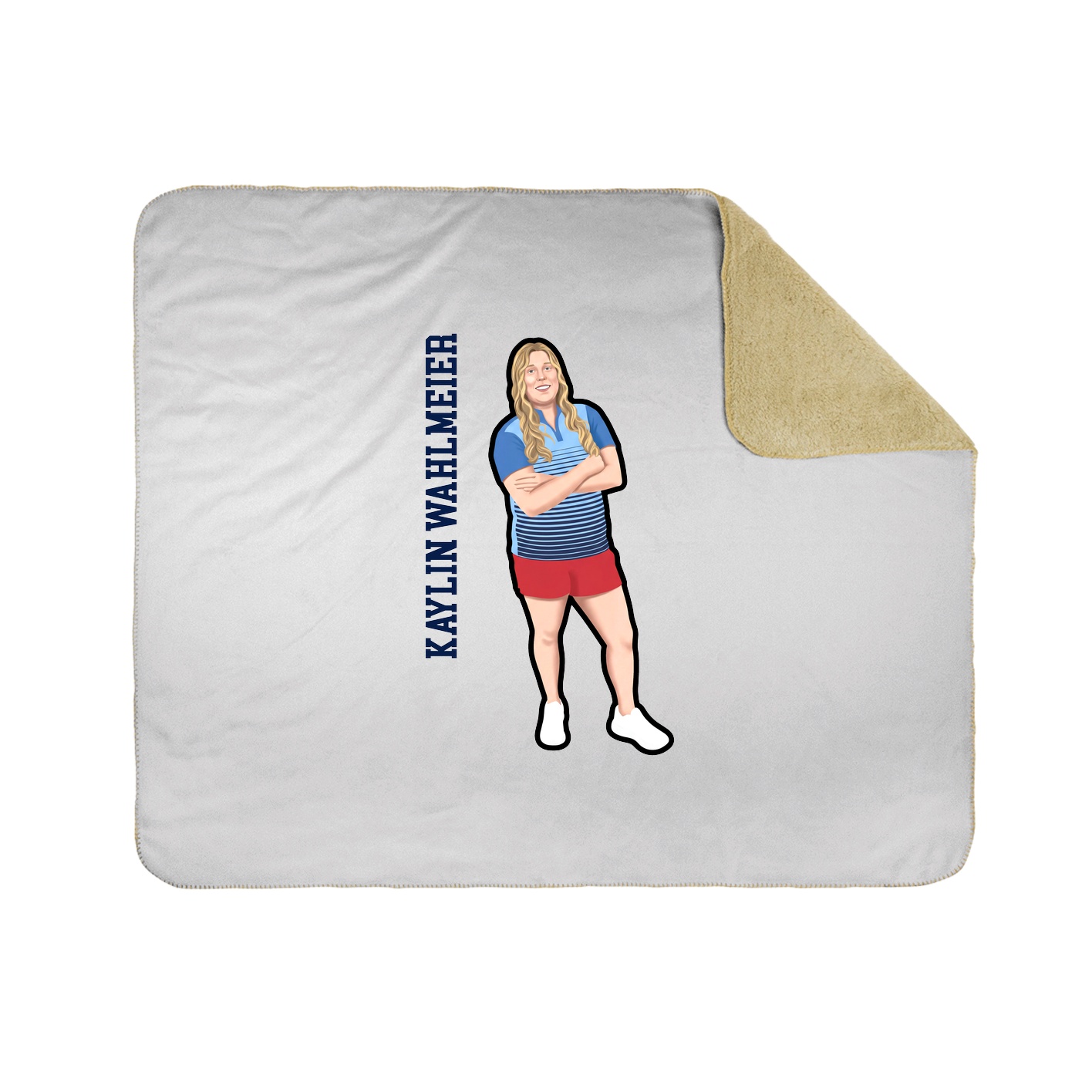 Throw Blanket — Name Vertical in White