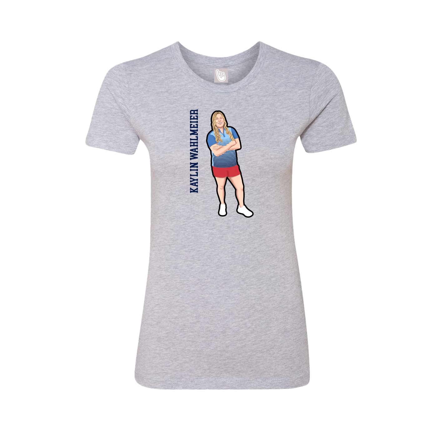 Womens Tee — Name Vertical in Grey