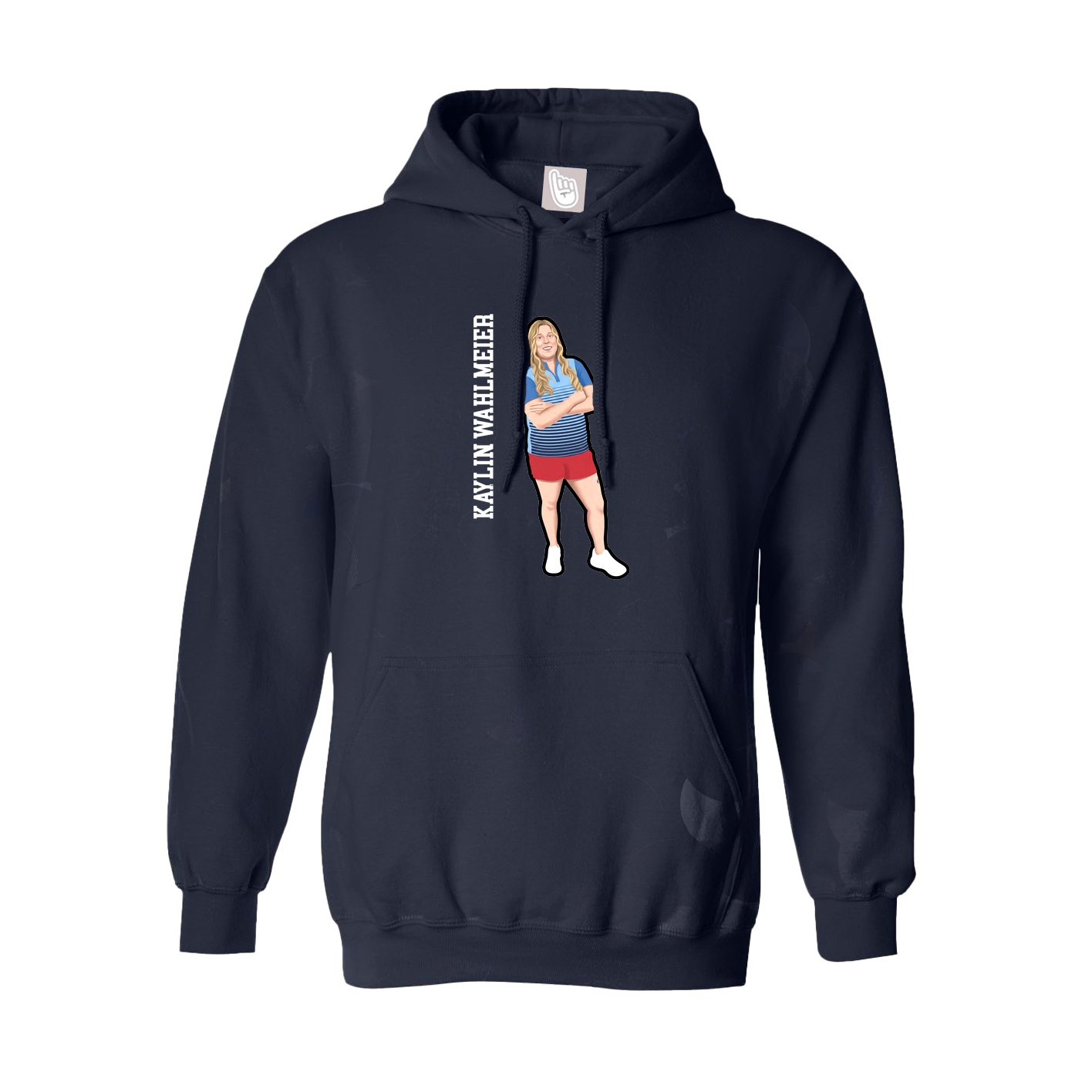 Youth Hoodie — Name Vertical in Navy