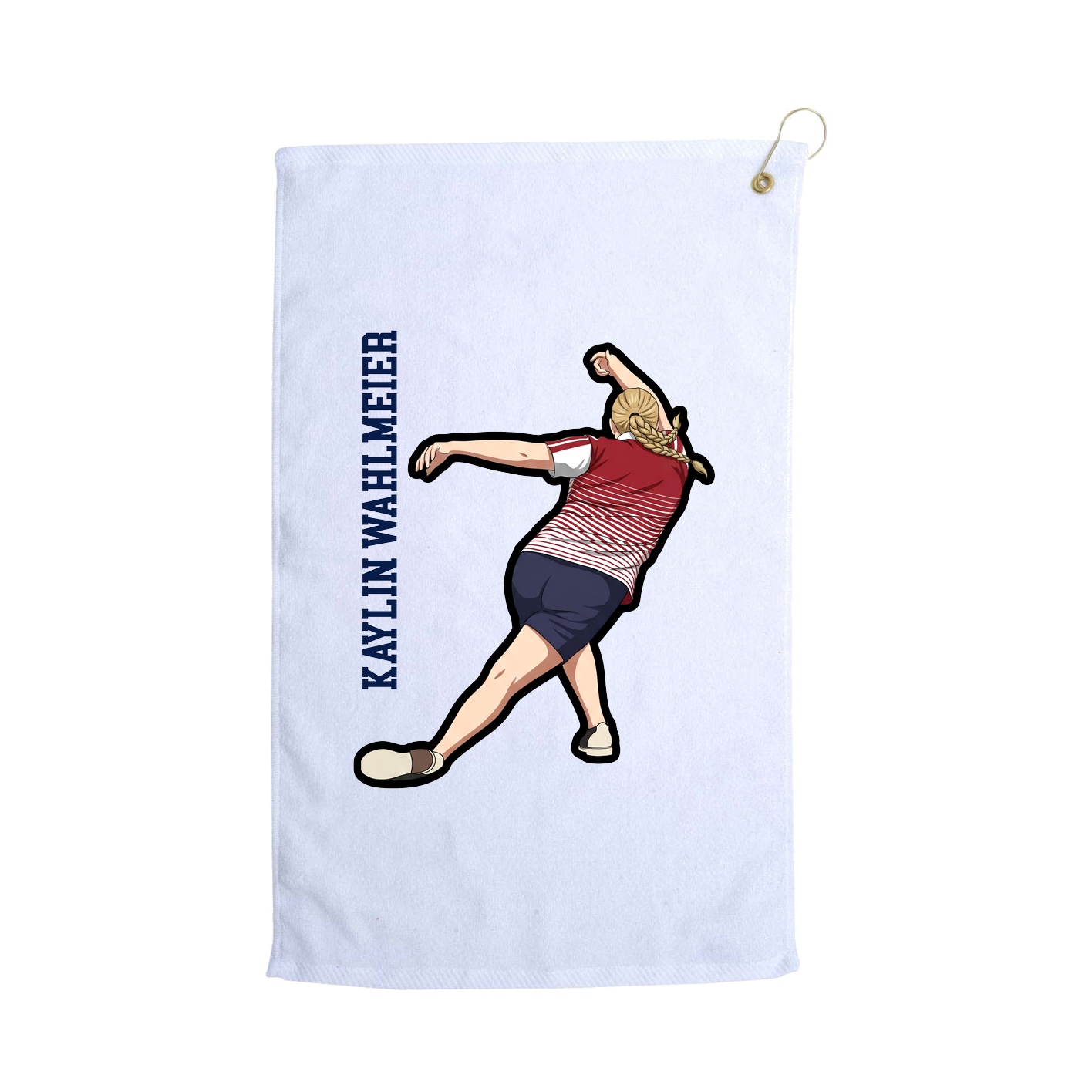 Golf Towel — Name Vertical in White