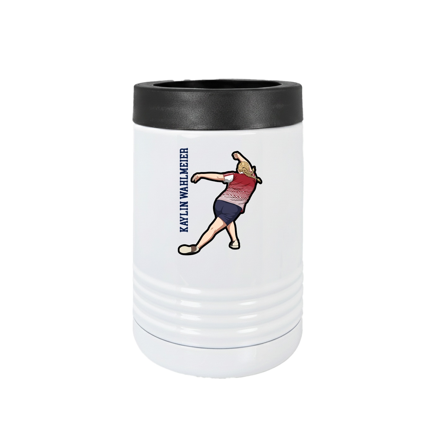 Beverage Holder — Name Vertical in White