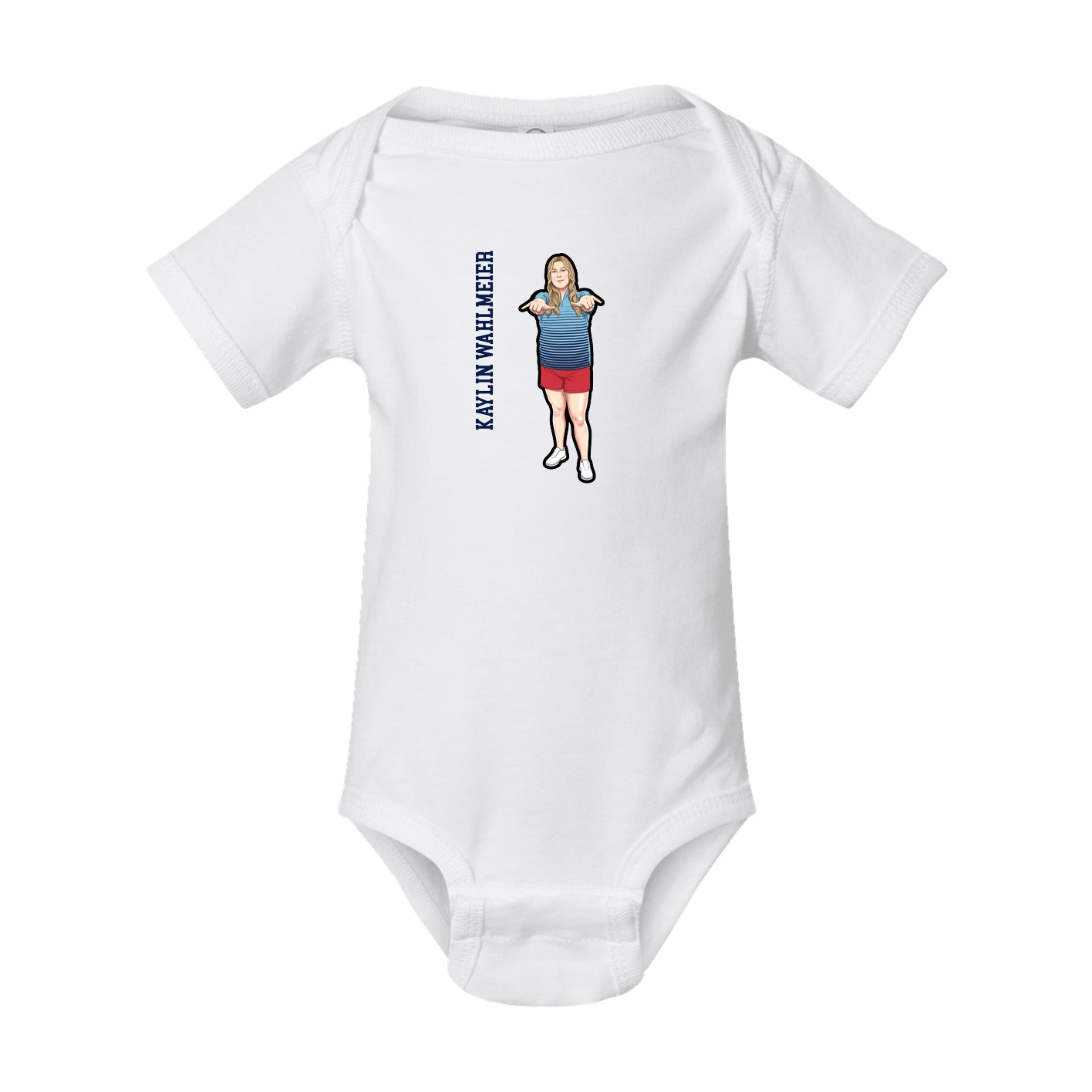 Baby Onesie — Name Vertical in White
