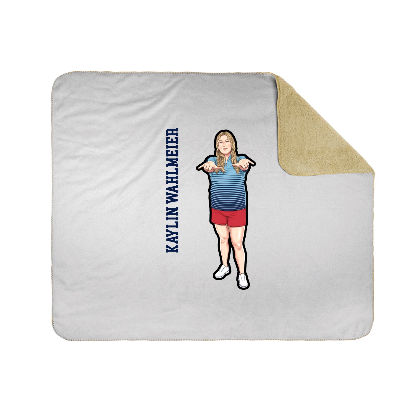 Throw Blanket — Name Vertical in White