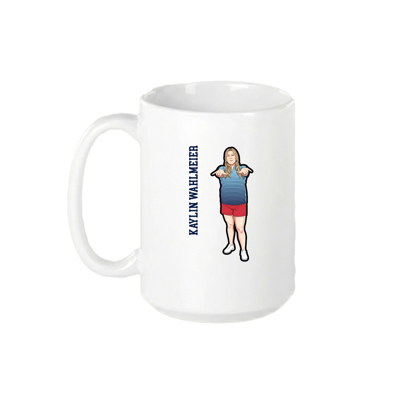 15oz Coffee Mug — Name Vertical in White