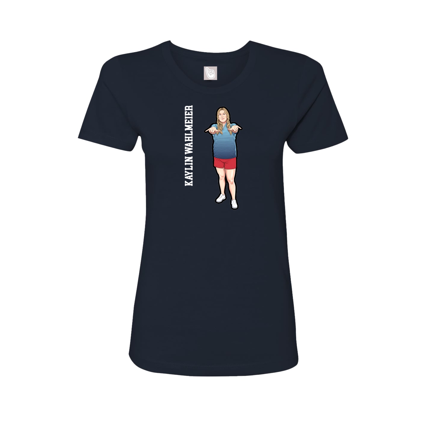 Womens Tee — Name Vertical in Navy