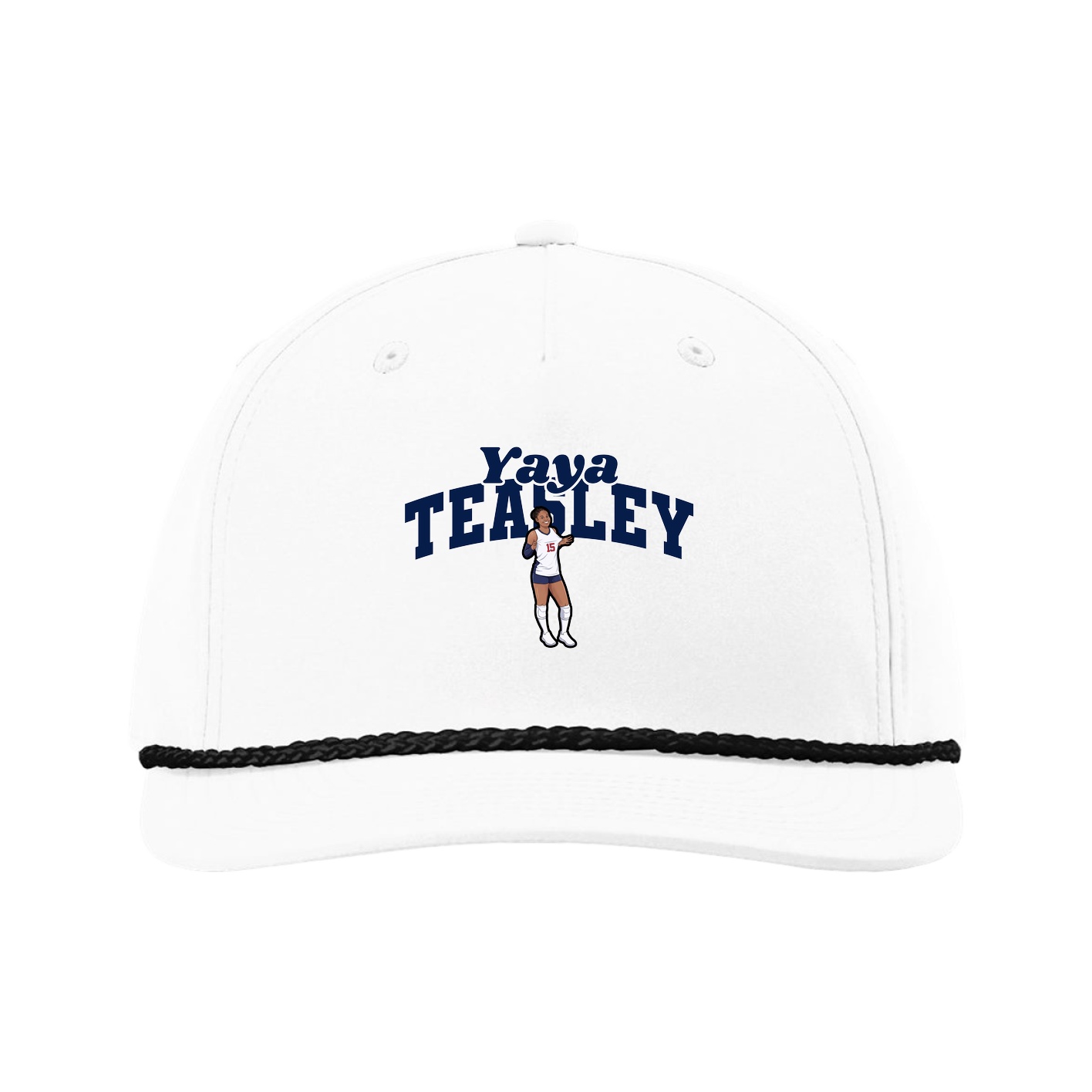 Five-Panel Classic Rope Cap — Signature Arch in White