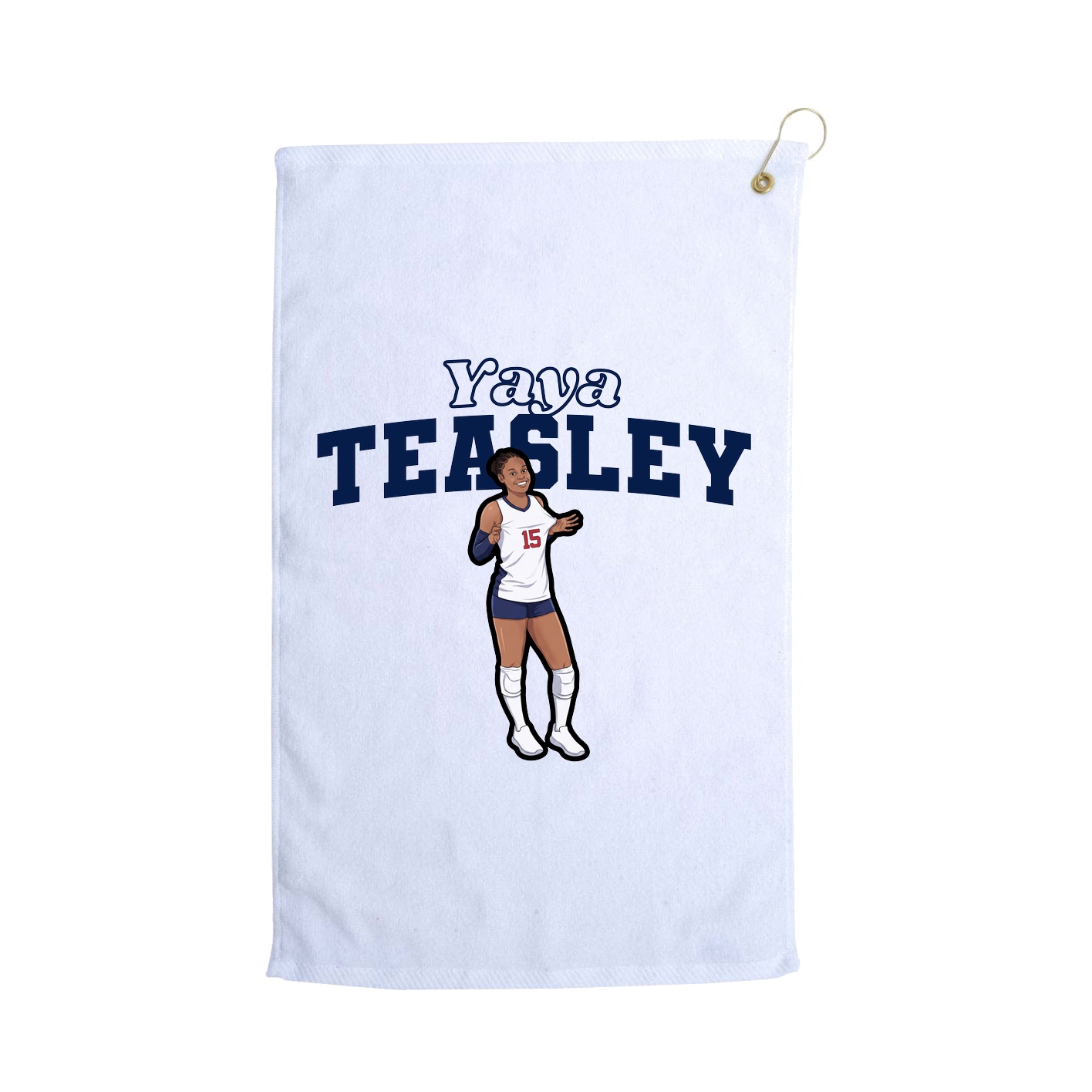 Golf Towel — Name Arch in White