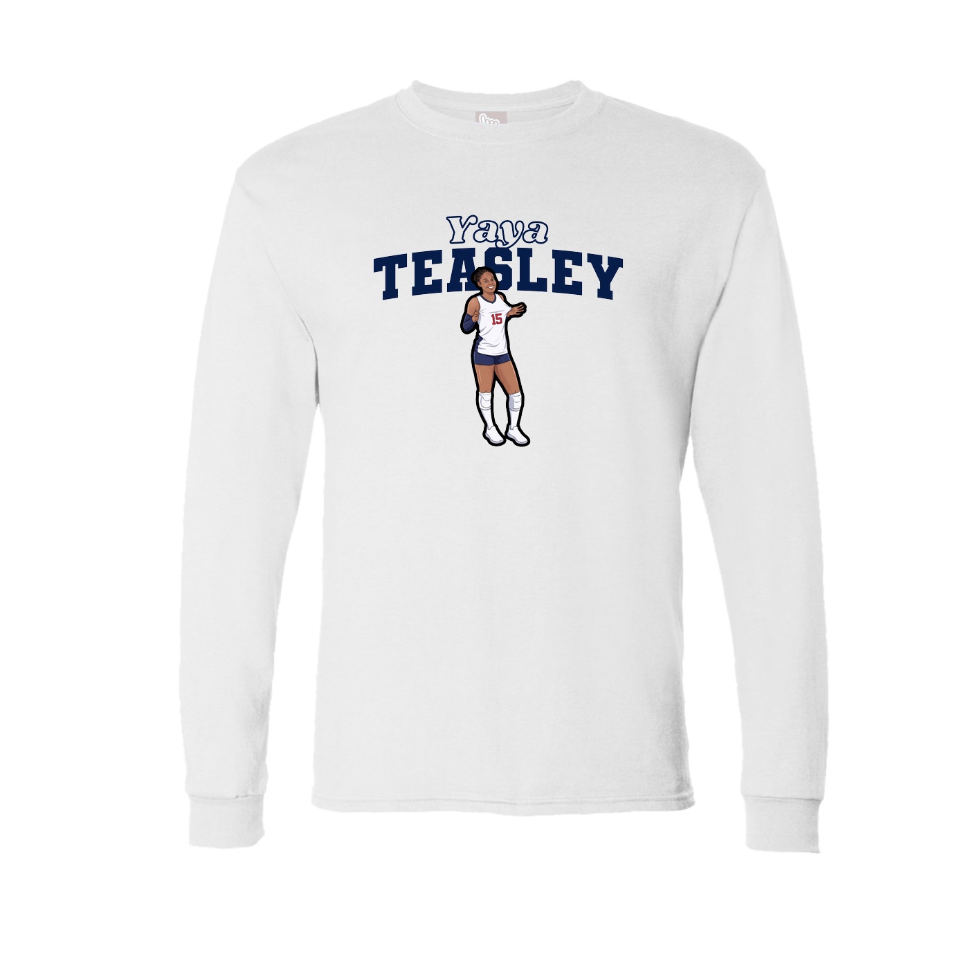 Long Sleeve Tee — Name Arch in White