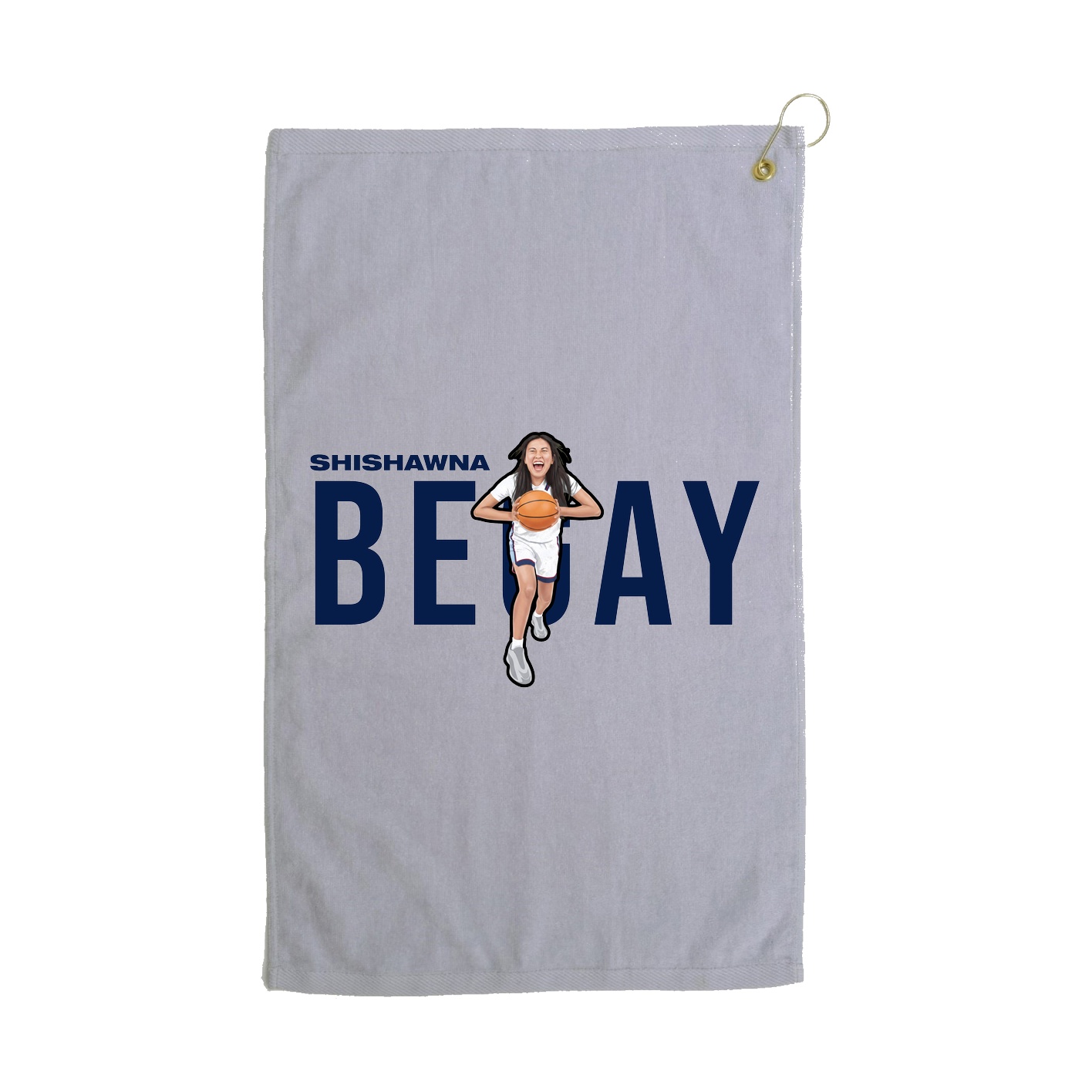 Golf Towel — Player Name in Grey