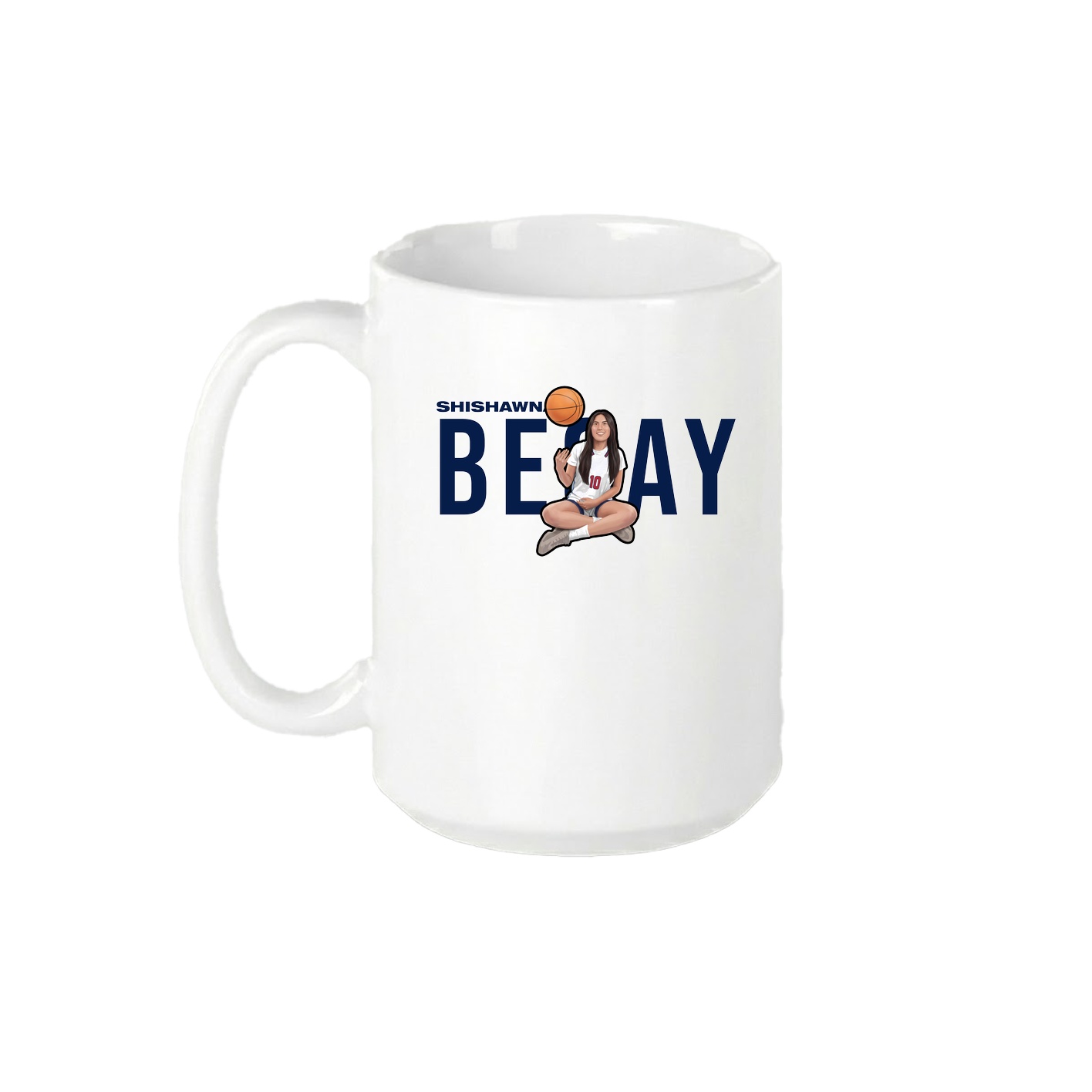 15oz Coffee Mug — Player Name in White