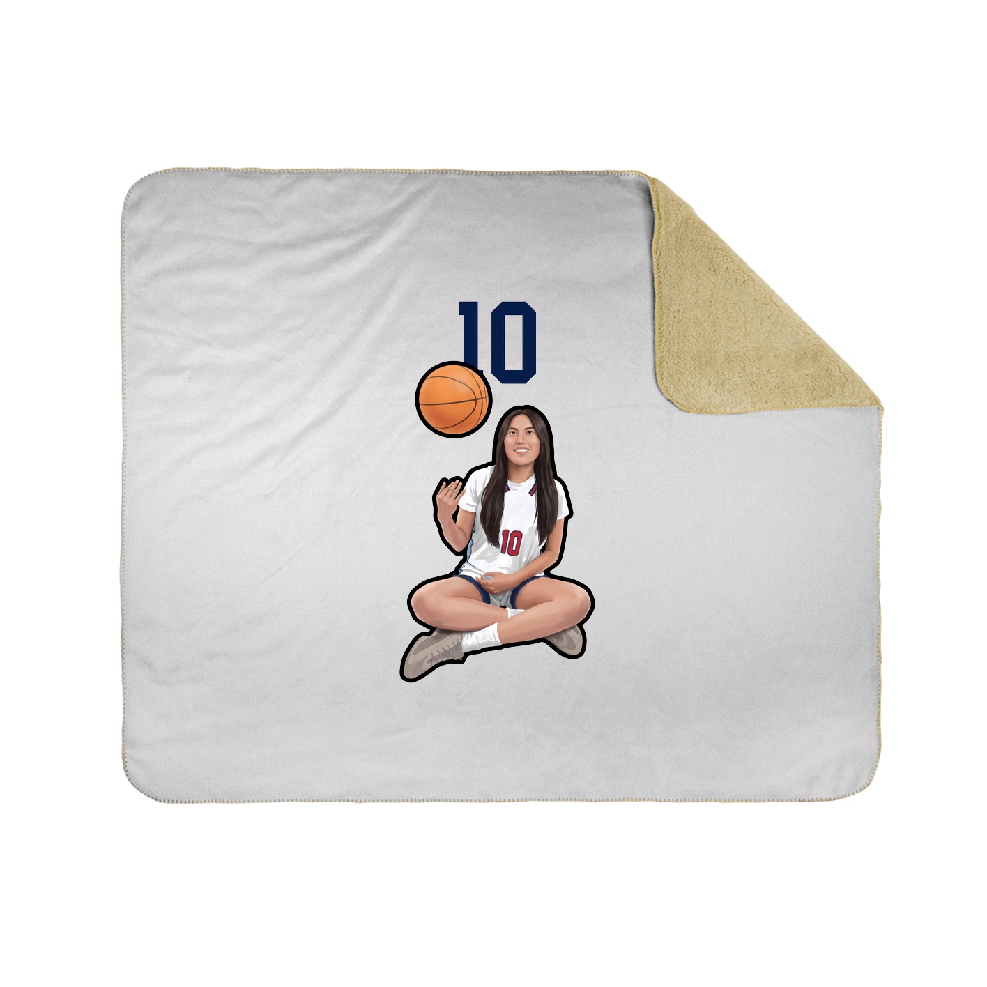 Throw Blanket — Number Top in White