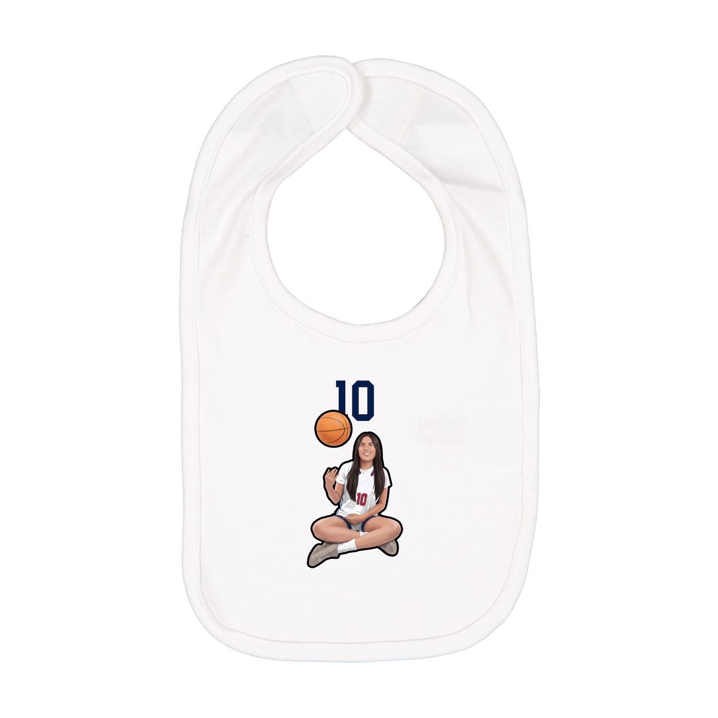 Infant Bib — Number Top in White