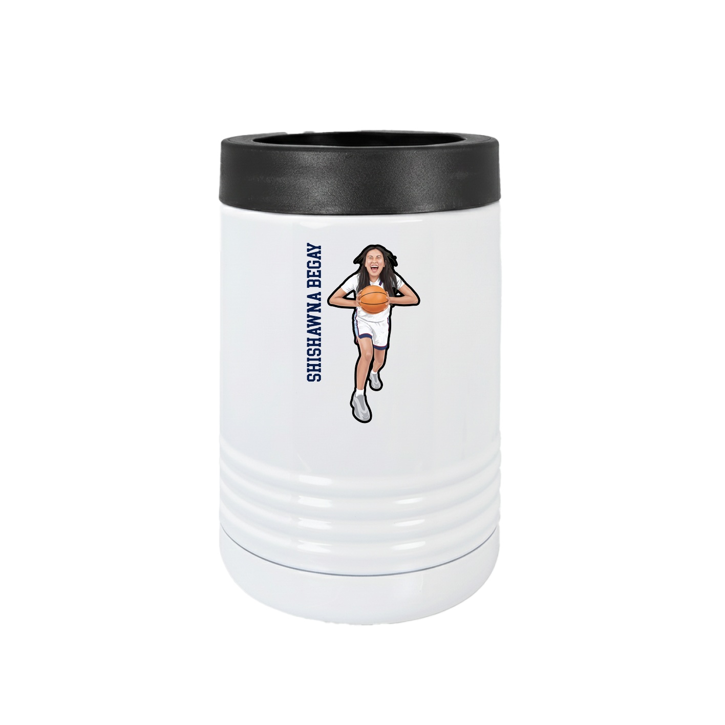 Beverage Holder — Name Vertical in White