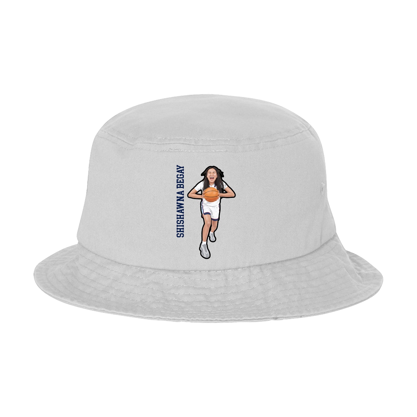 Bucket Cap — Name Vertical in White