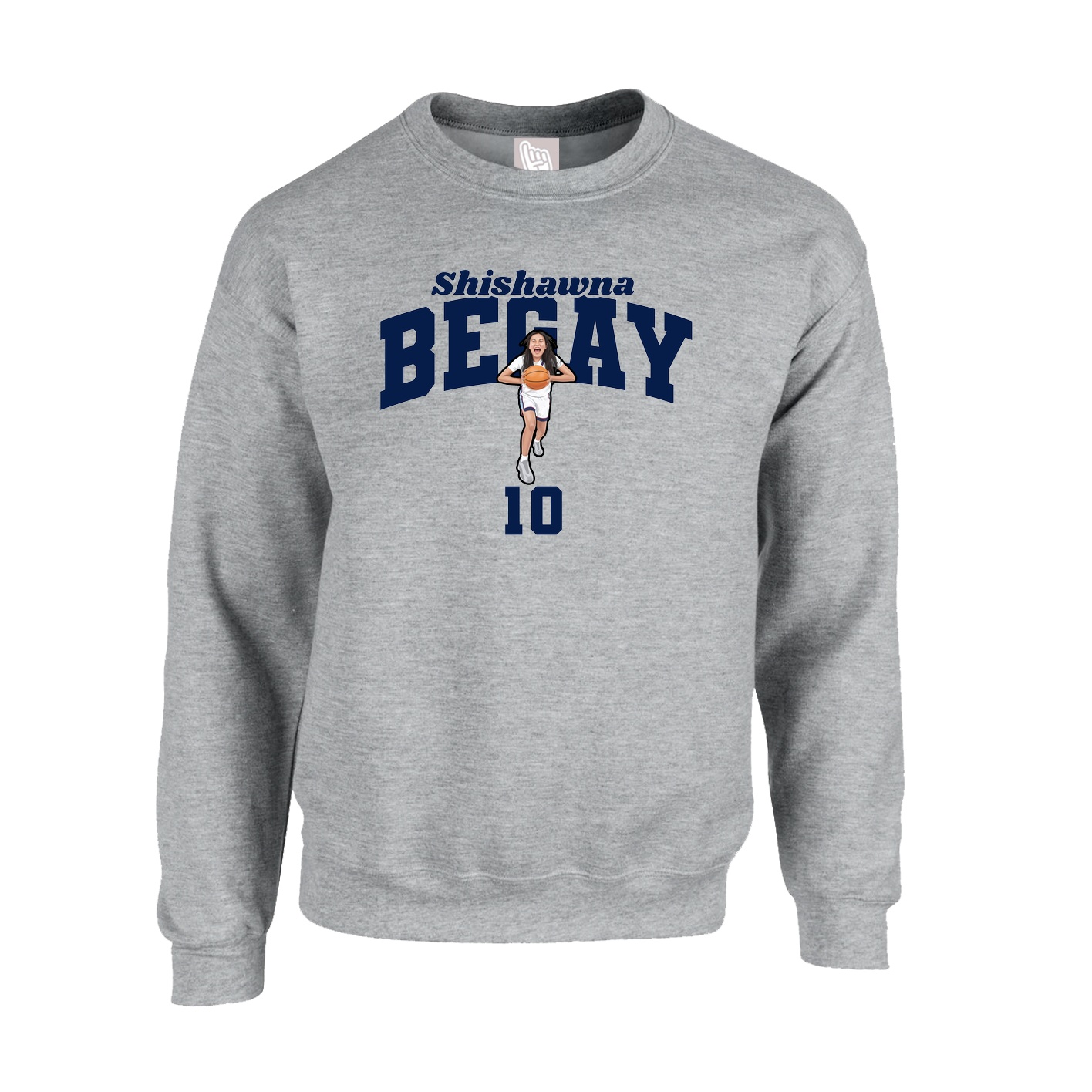 Fleece Crew — Signature Arch in Grey