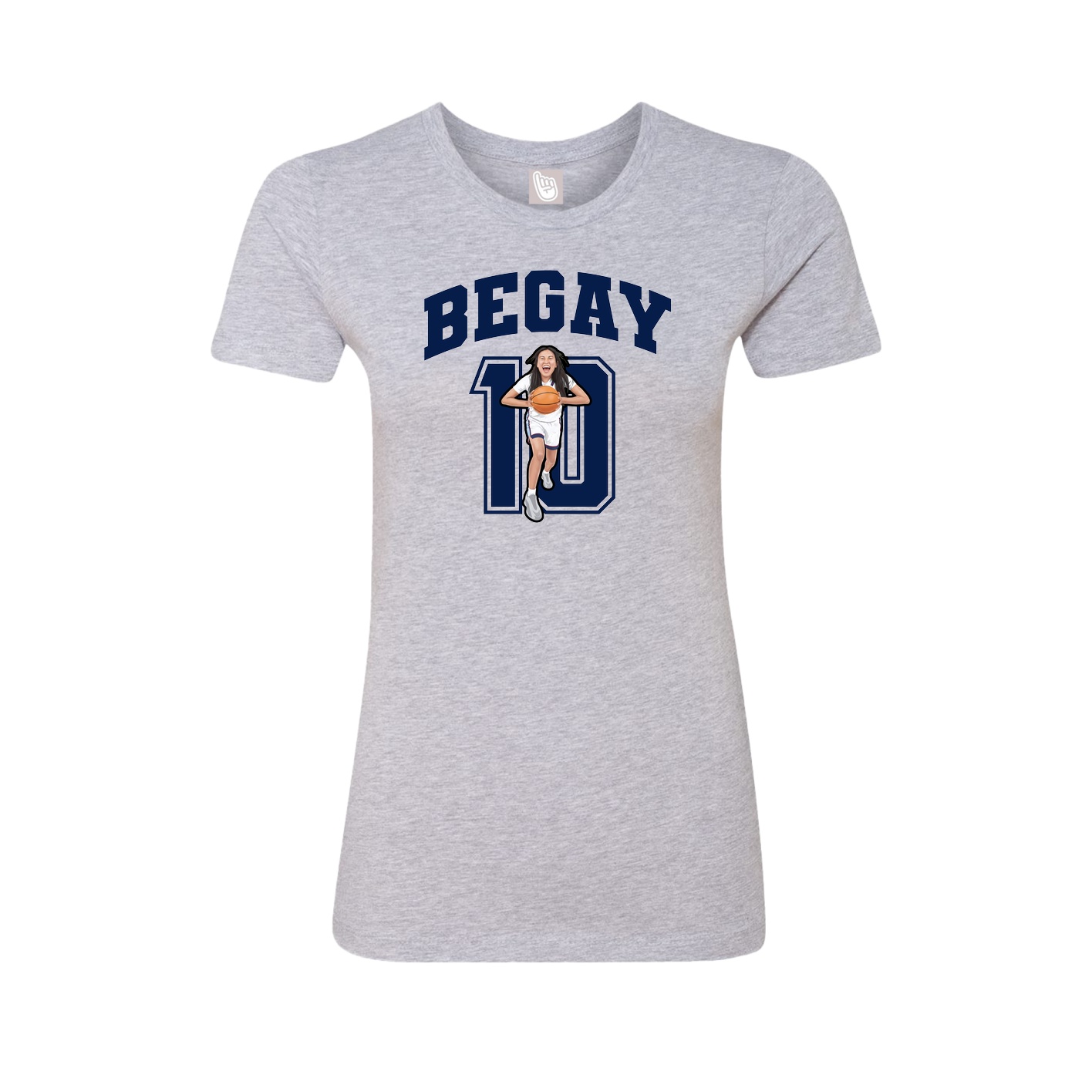 Fitted Women's Tee — Number in Grey