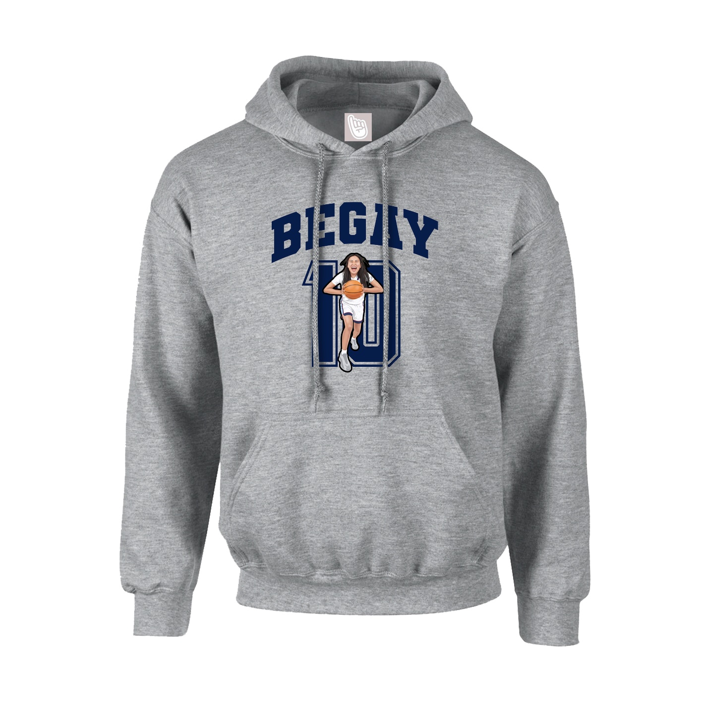 Hoodie — Number in Grey