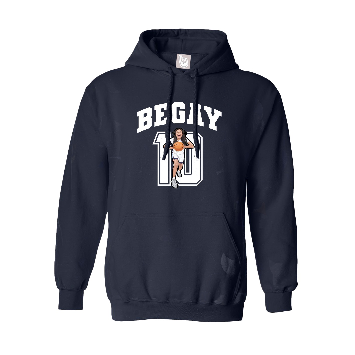 Youth Hoodie — Number in Navy