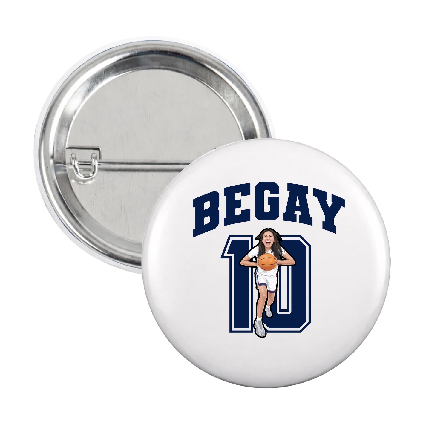 Game Day Button — Number in White