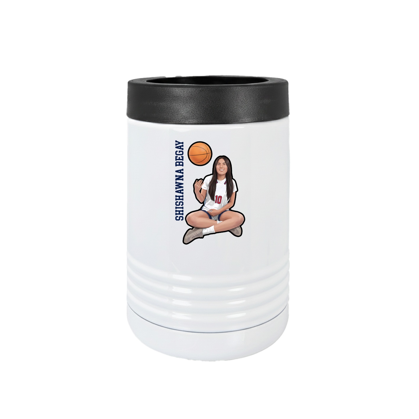 Beverage Holder — Name Vertical in White