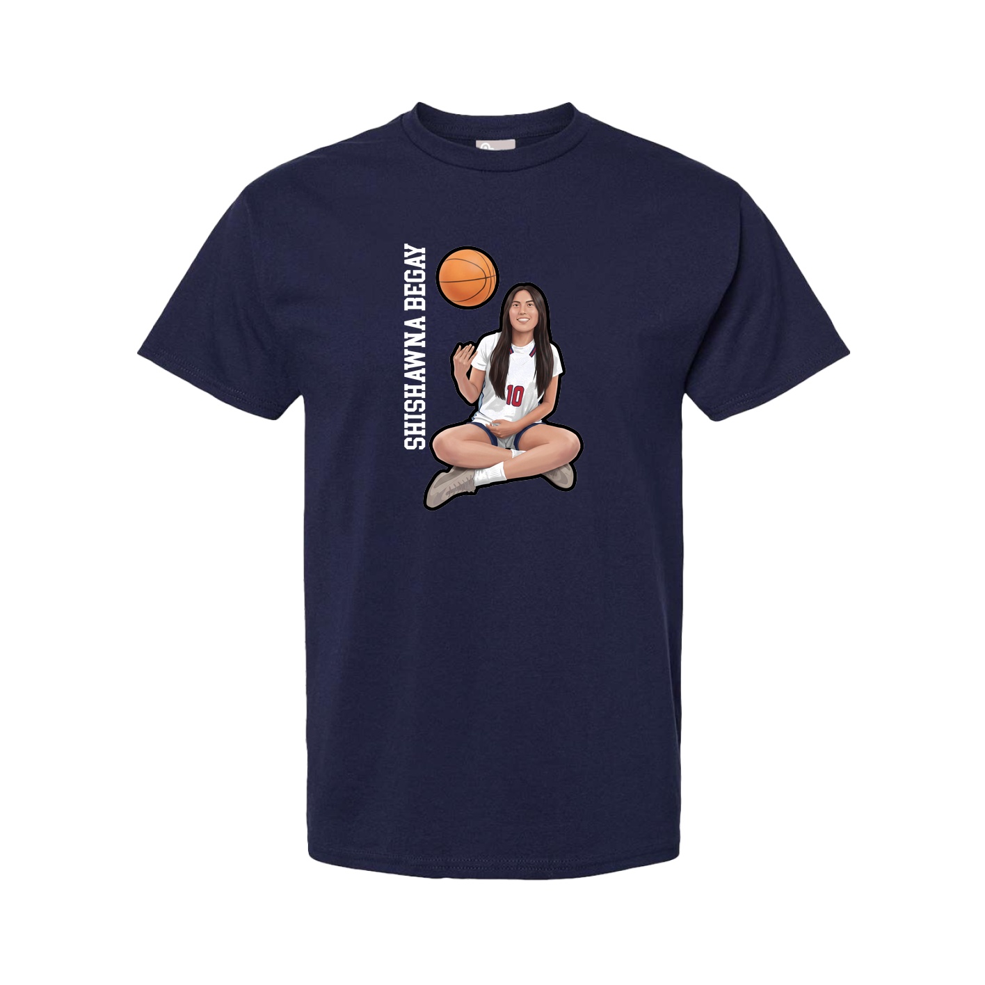 Tee — Name Vertical in Navy