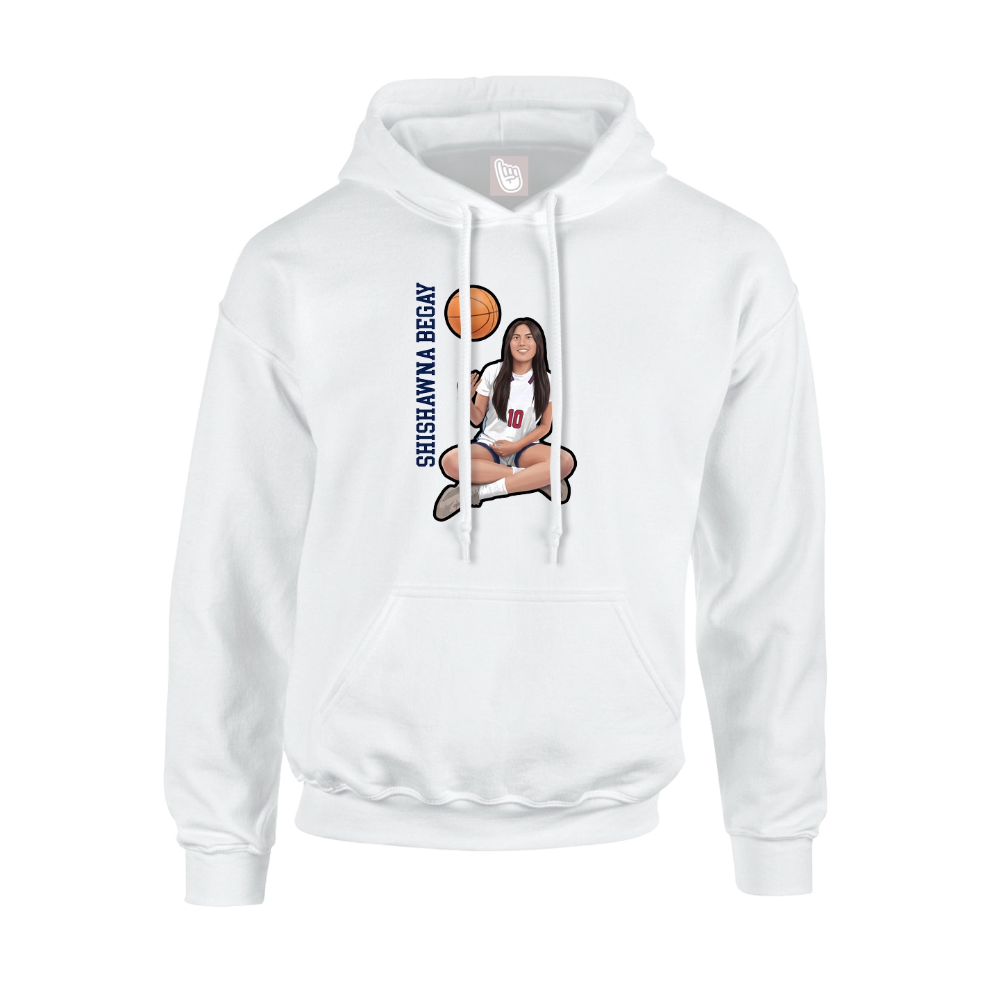 Hoodie — Name Vertical in White