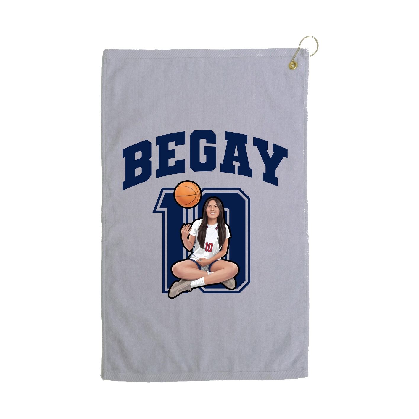Golf Towel — Number in Grey