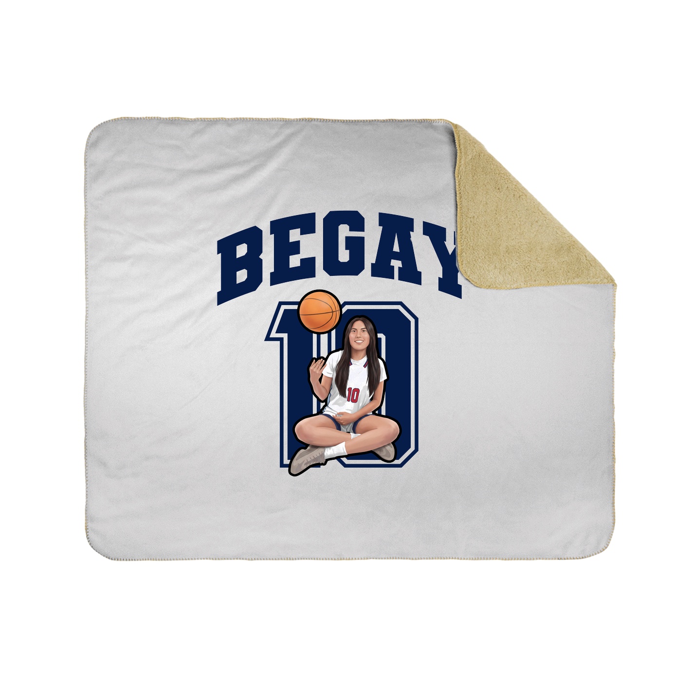 Throw Blanket — Number in White