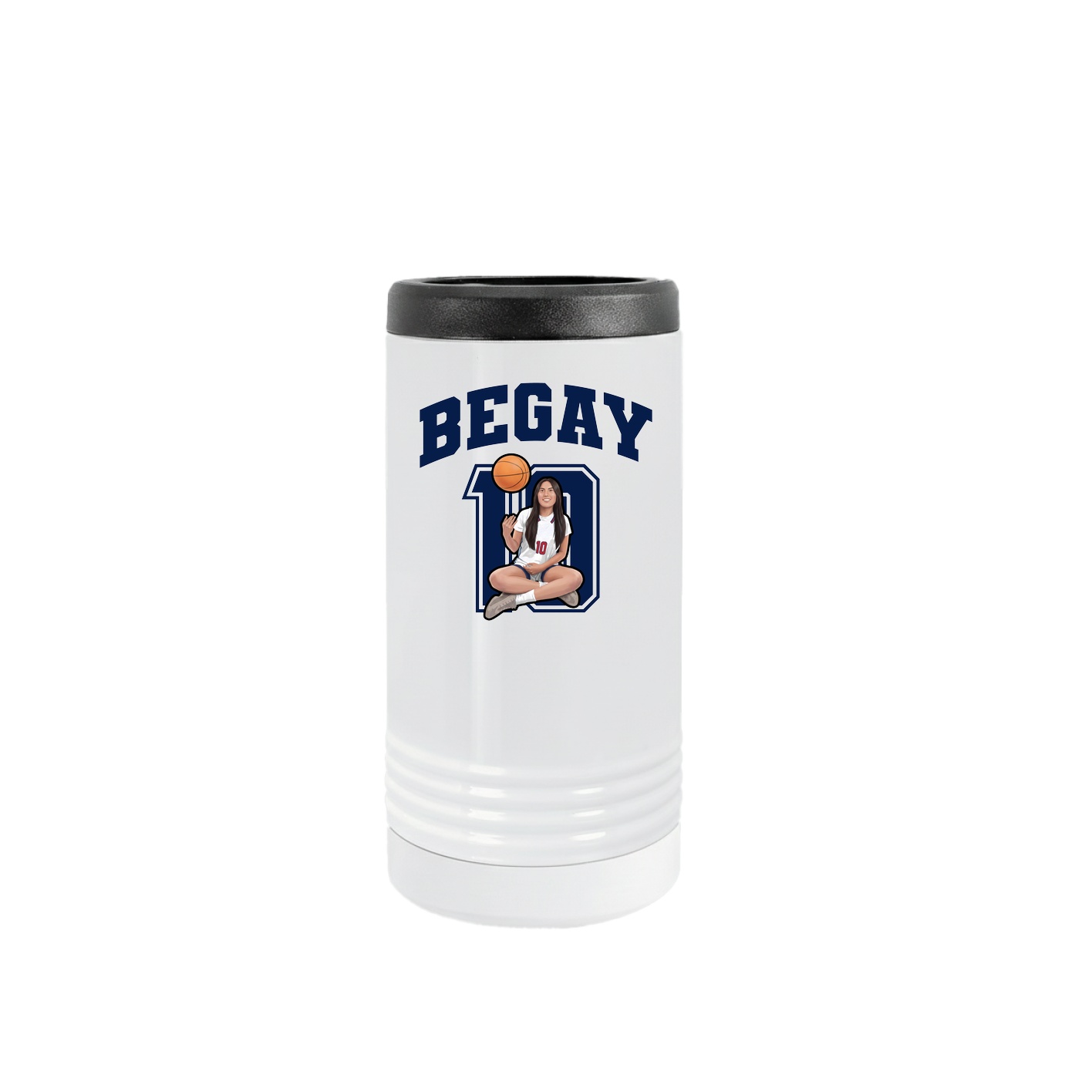 Slim Beverage Holder — Number in White