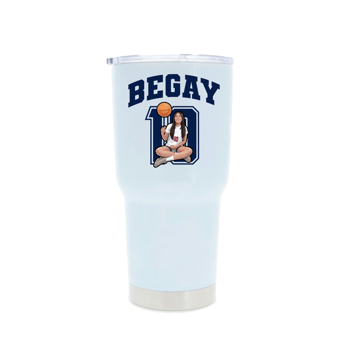 30oz Stainless Steel Tumbler — Number in White