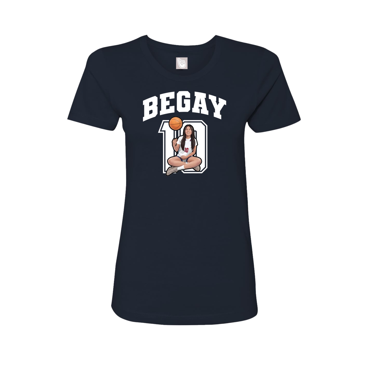 Fitted Women's Tee — Number in Navy