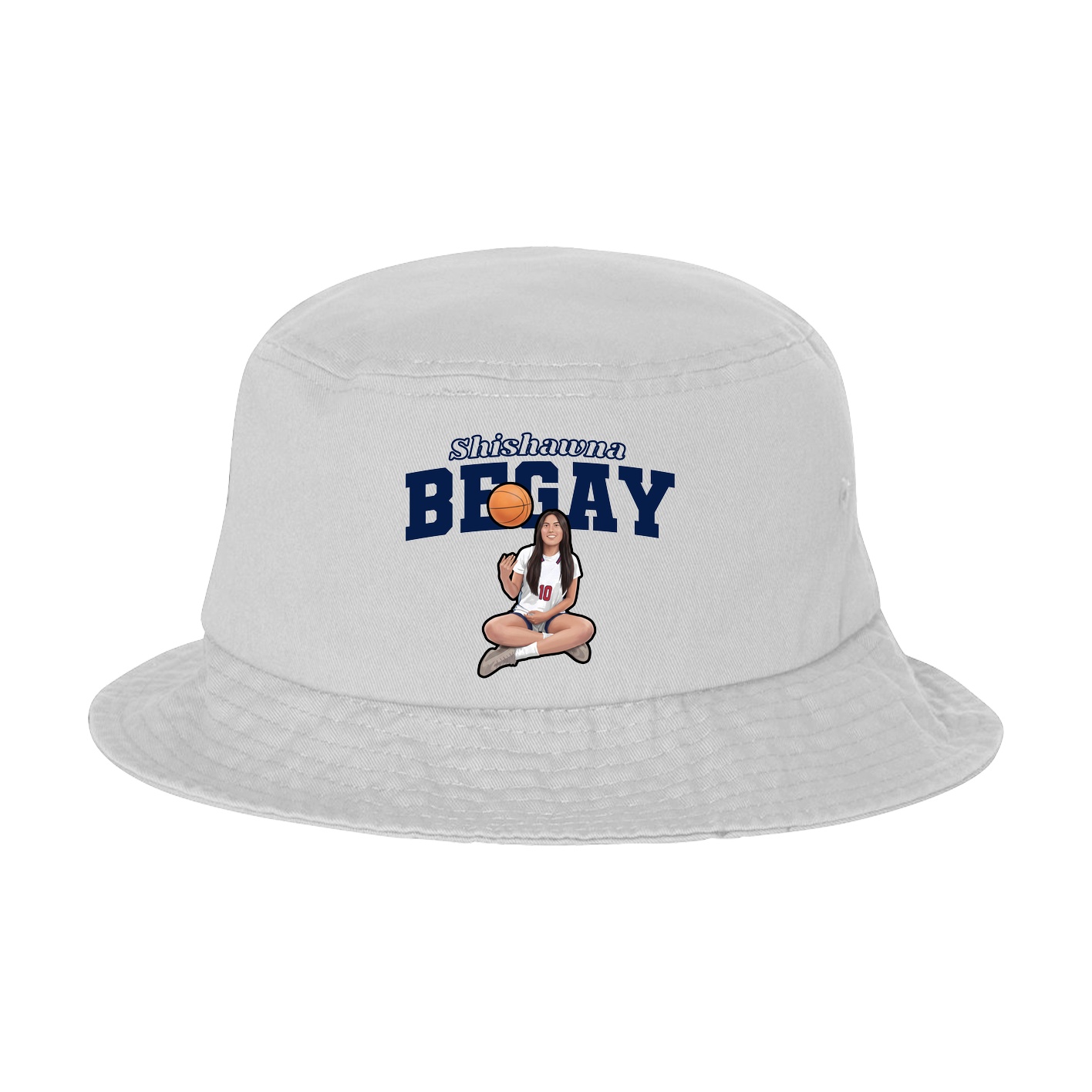 Bucket Cap — Name Arch in White