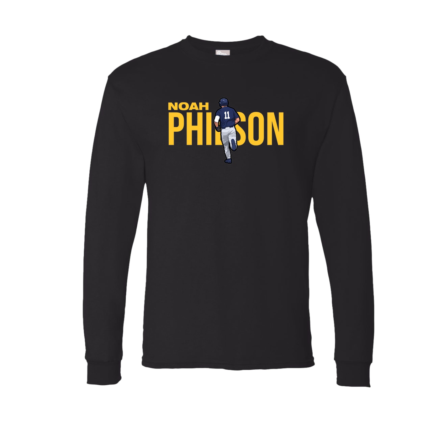 Long Sleeve Tee — Player Name in Black