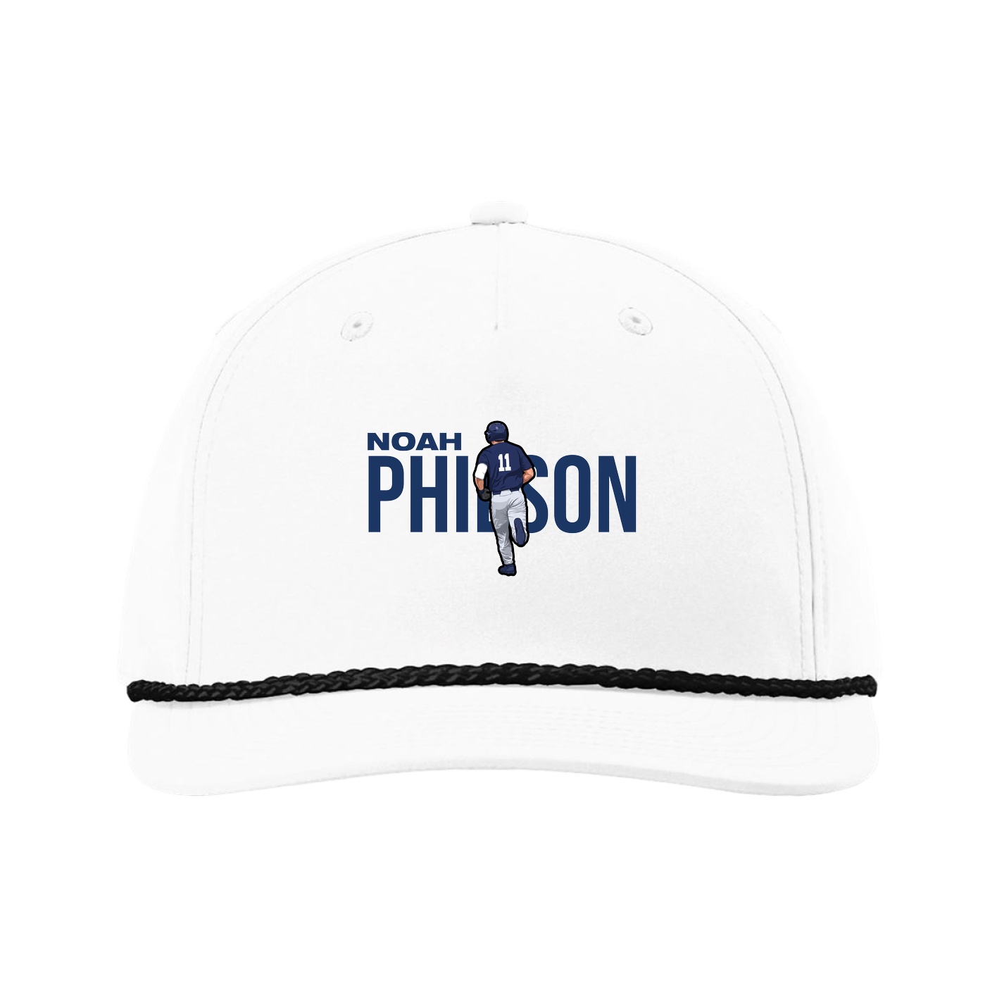 Five-Panel Classic Rope Cap — Player Name in White