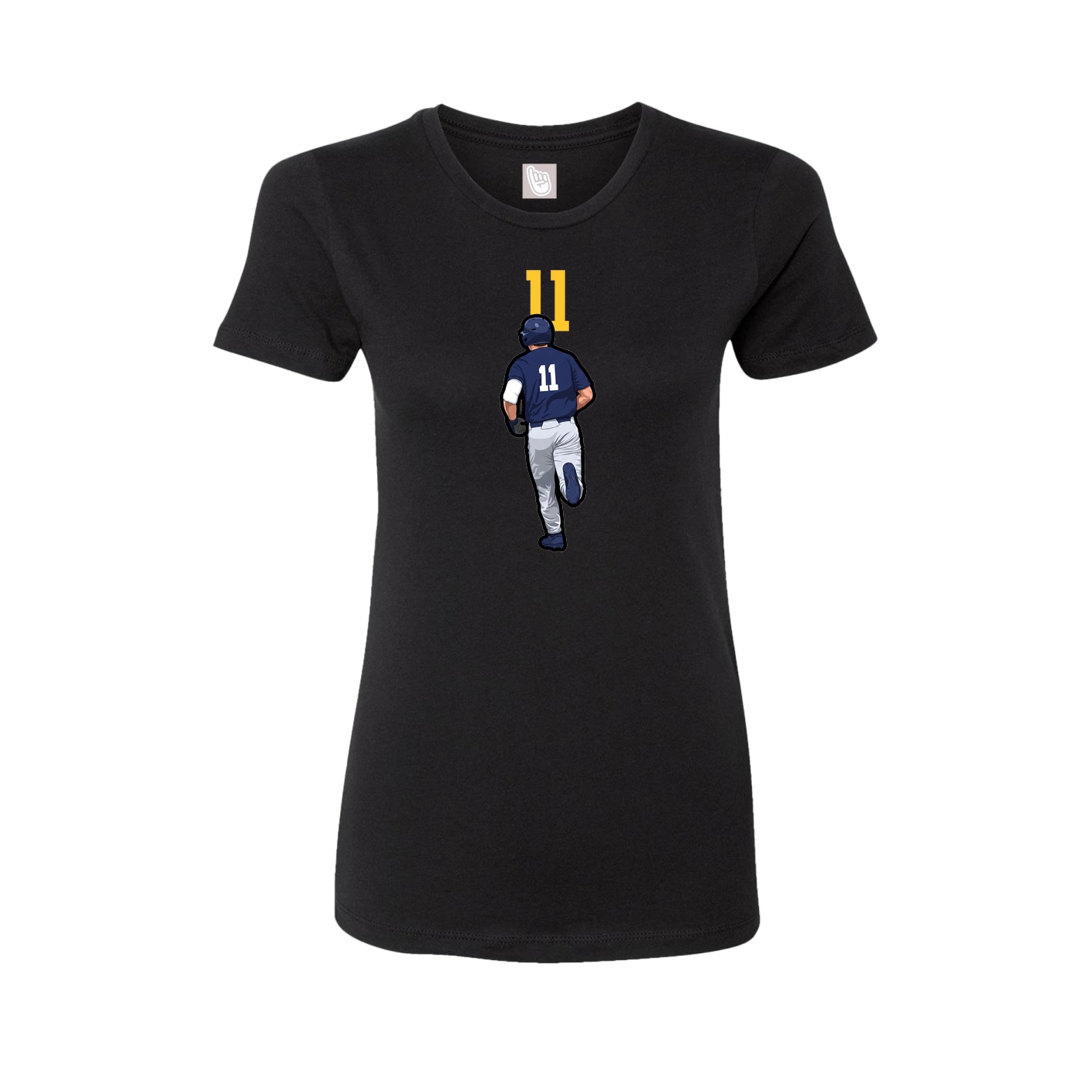 Fitted Women's Tee — Number Top in Black