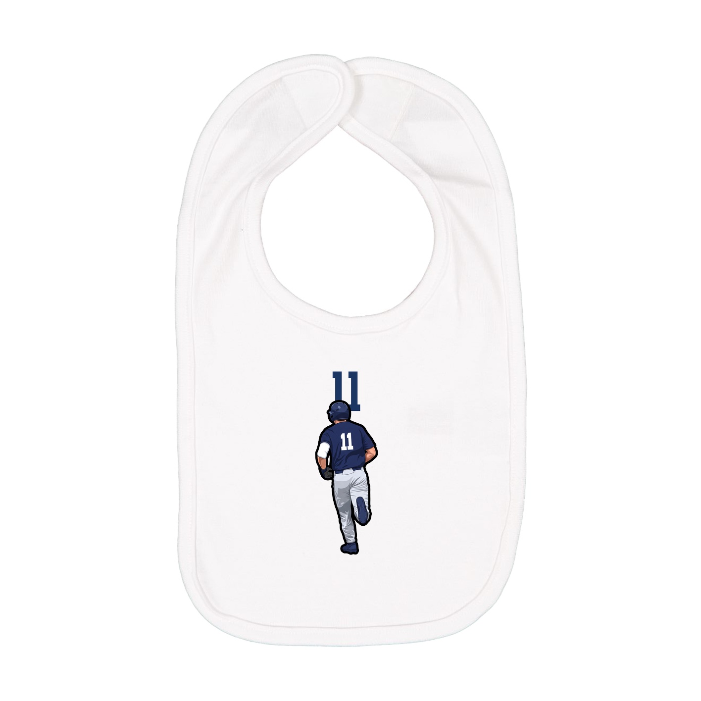 Infant Bib — Number Top in White