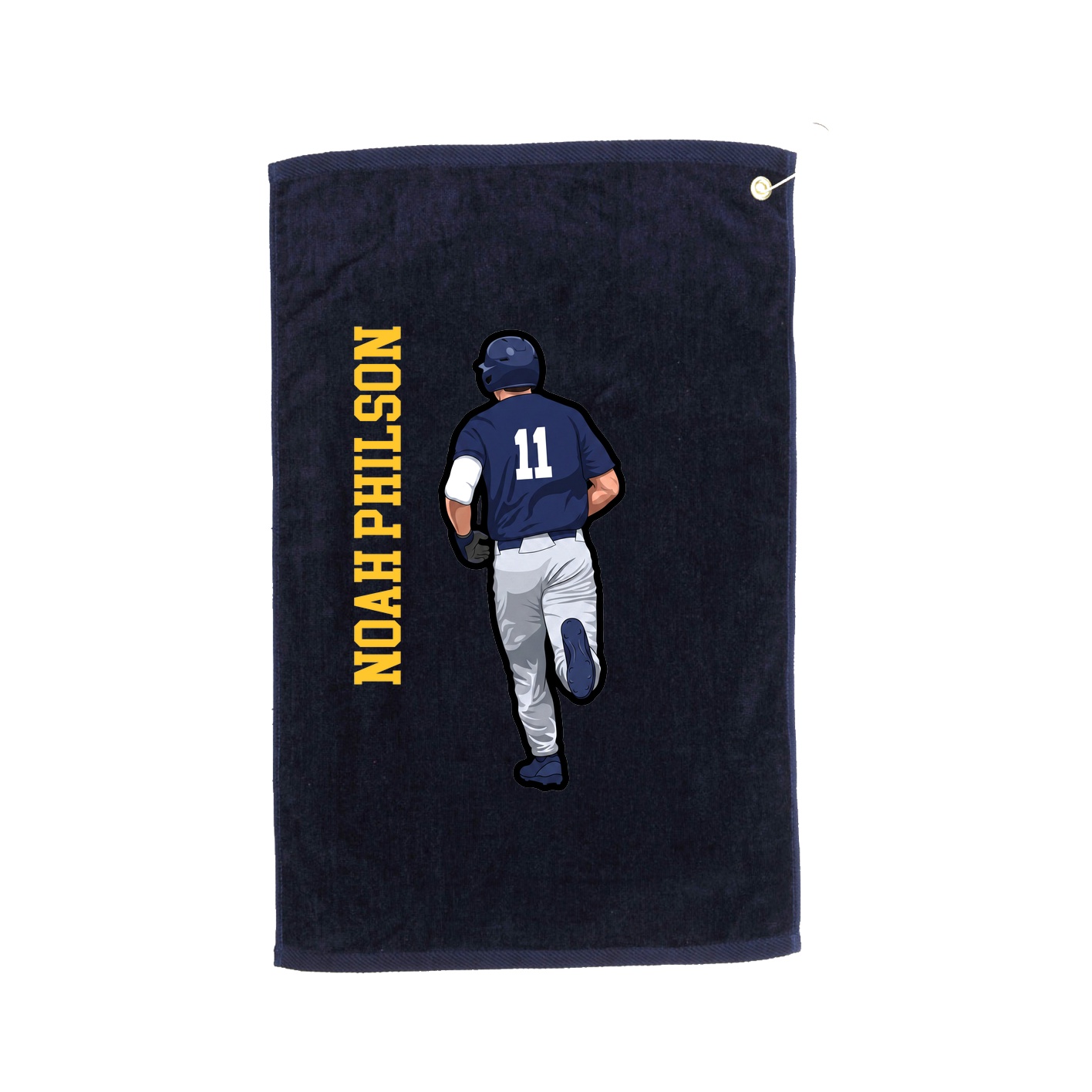 Golf Towel — Name Vertical in Navy