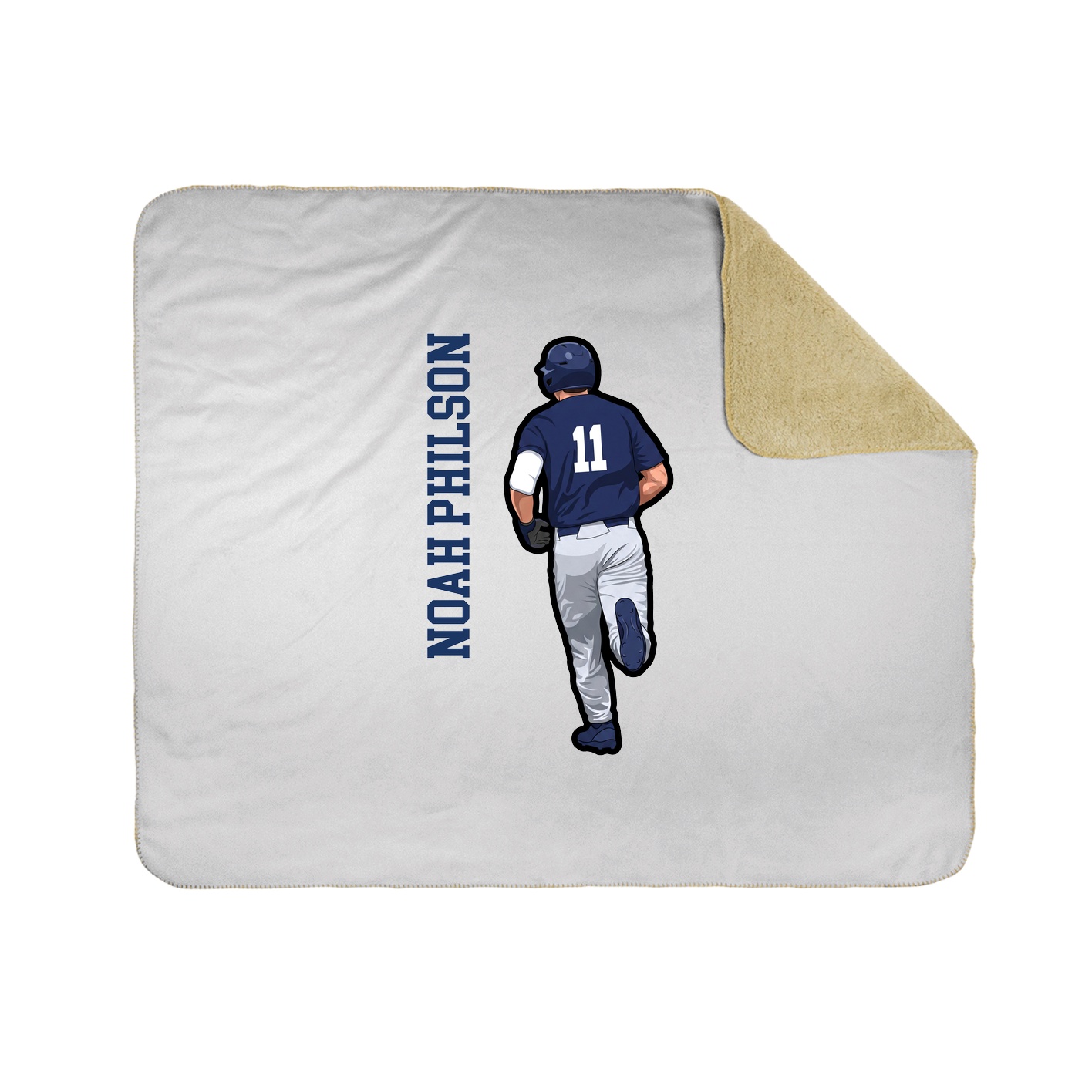 Throw Blanket — Name Vertical in White