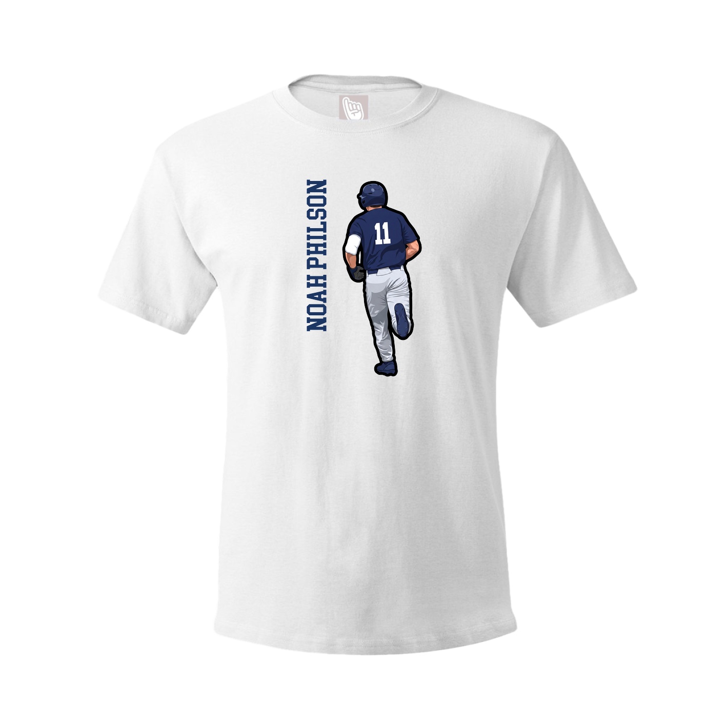 Youth Tee — Name Vertical in White