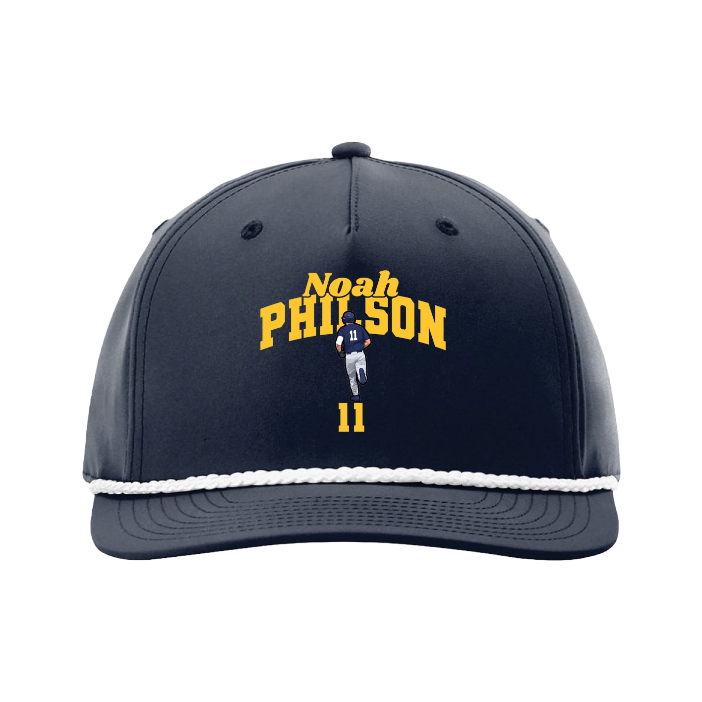 Five-Panel Classic Rope Cap — Signature Arch in Navy