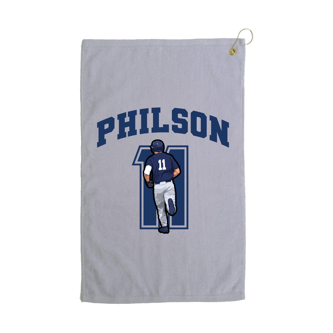 Golf Towel — Number in Grey